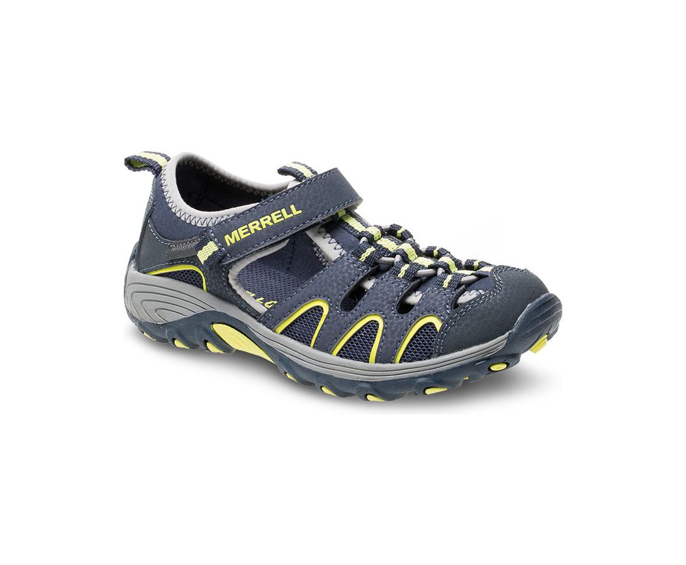 Merrell Sandals Navy/Yellow - Hydro Moc H2O Hiker - Kids 95BKLRUWD